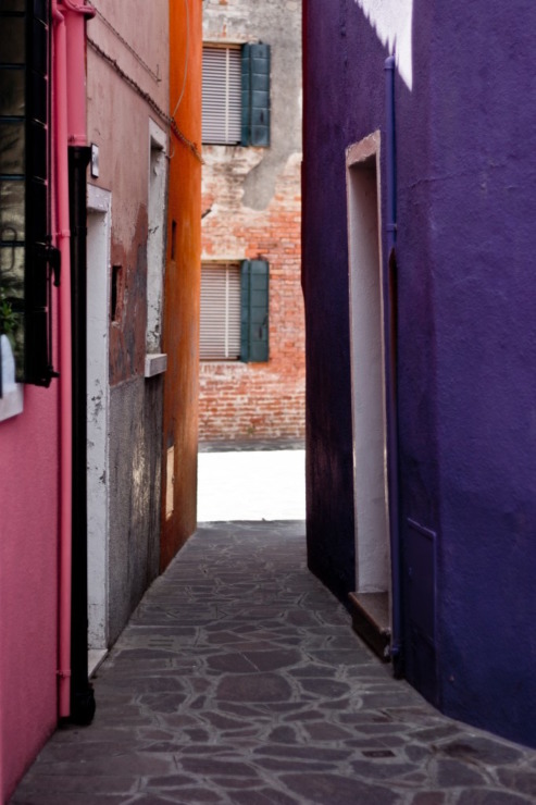 Burano alley and shutters