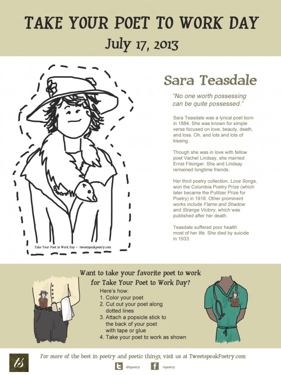 Take your poet to work - Sara Teasdale
