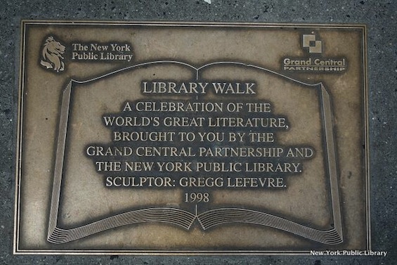 New York City Library Way Plaque