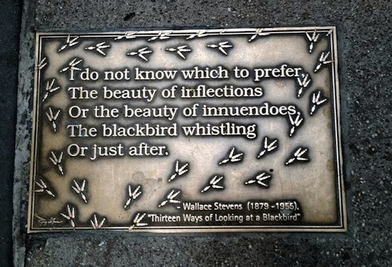 New York City Library Way Wallace Stevens blackbird poem