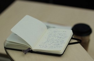 Moleskin Notebook and Coffee Writing tweetspeakpoetry.com