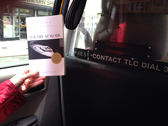 poetry at work sighting in NYC taxi cab