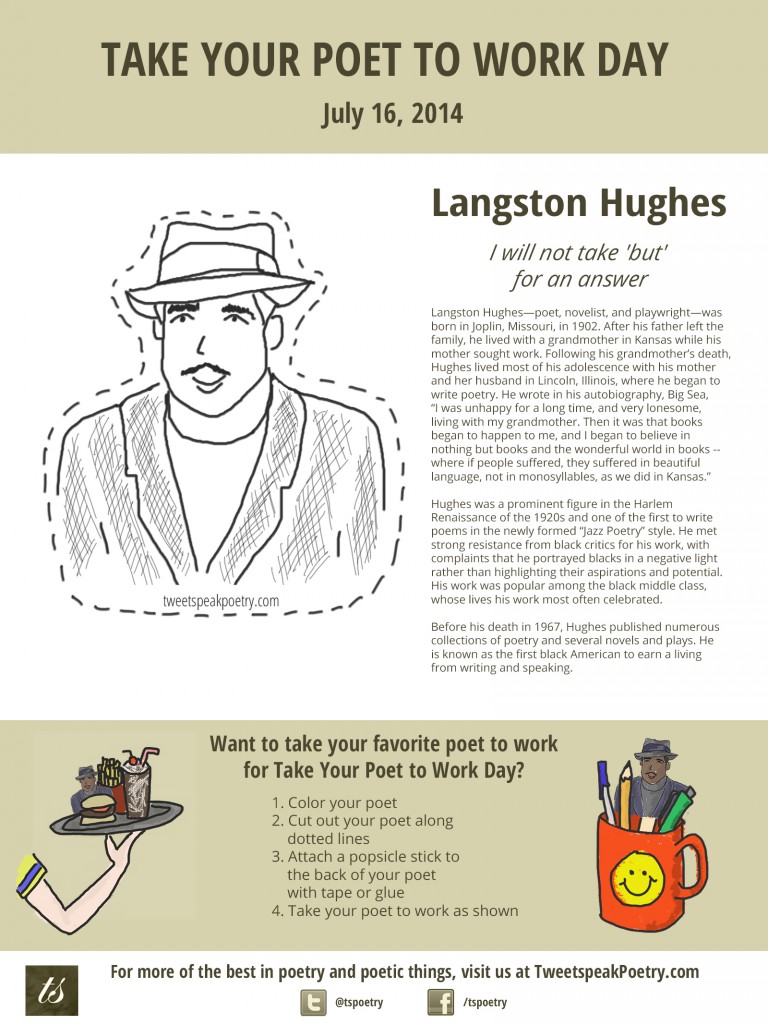 Langston Hughes Take Your Poet to Work printable