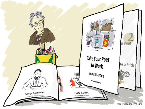 free take your poet to work day coloring book cover