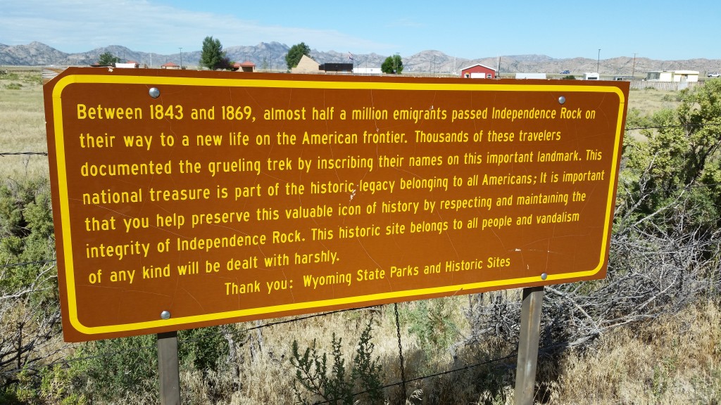 Independence Rock sign