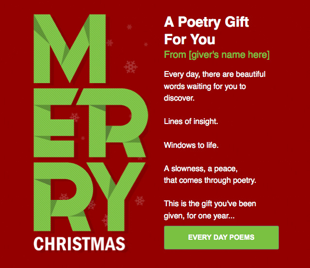 Every Day Poems Gift Card
