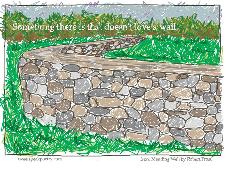 Common Core Picture Poem Mending Wall by Robert Frost