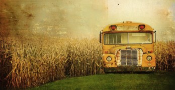 This One Doesn't Belong Photo Prompt Bus in Field