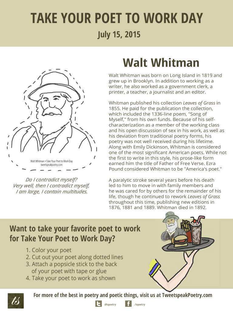 Take Your Poet to Work Day Walt Whitman