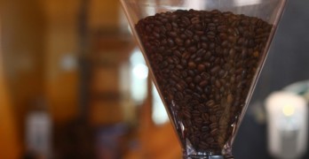 coffee beans in glass jar