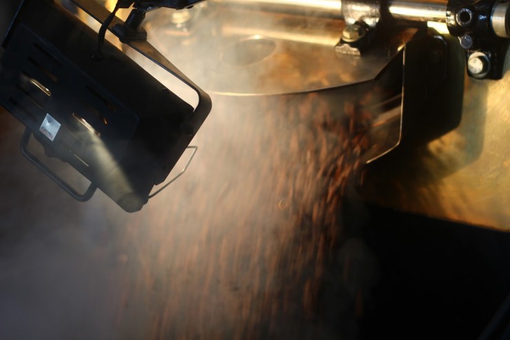 pouring coffee beans 2