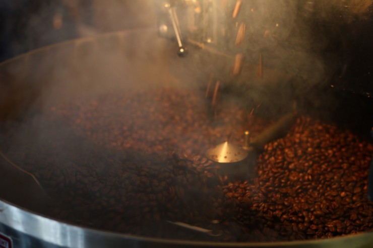 pouring coffee beans 3