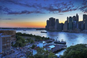 American Barricade East River sunset New York City