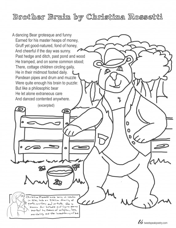 Brother Bruin by Christina Rossetti Coloring Page Poem
