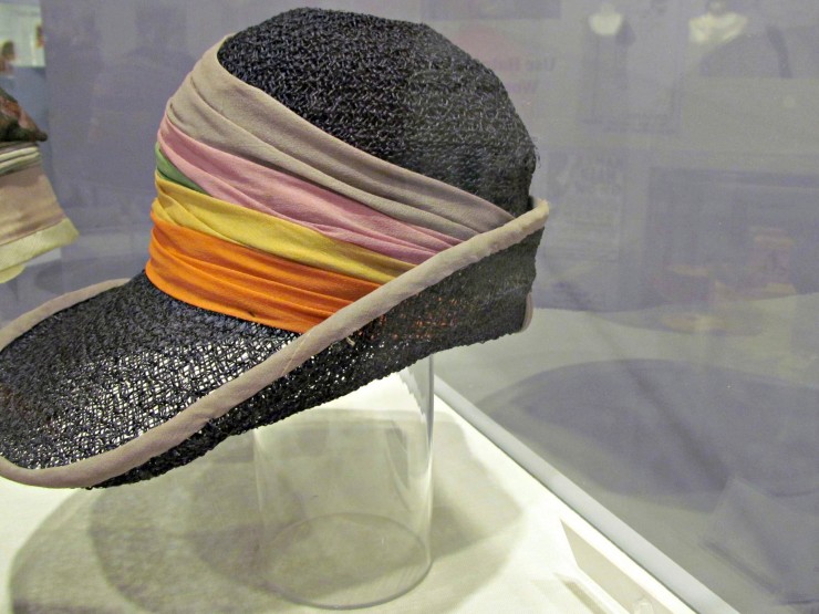 Cloche exhibit at Science & Culture Museum at Michigan State University - black hat with scarf