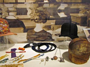 Cloche exhibit at Science & Culture Museum at Michigan State University - hat pins and accessories