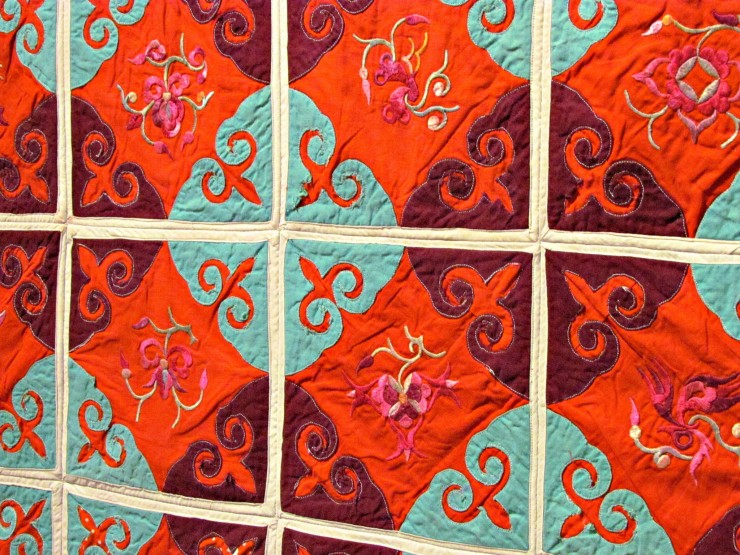Science & Culture Museum at Michigan State University red and blue Chinese quilt