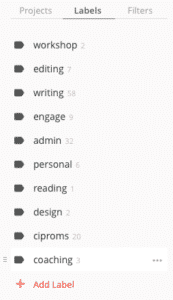 Todoist Labels - Poets & Writers Toolkit: Productivity Apps for Busy Writers