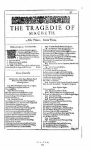 Macbeth 1623 Shakespeare folio