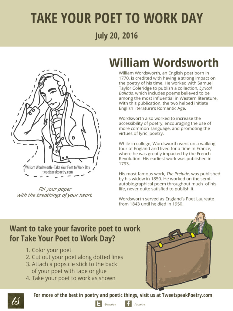 Take Your Poet to Work Day - Printable William Wordsworth