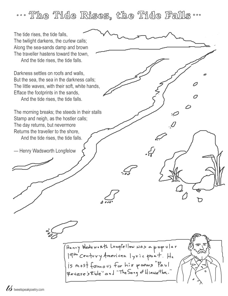 Coloring Page Poems The Tide Rises the Tide Falls by Longfellow