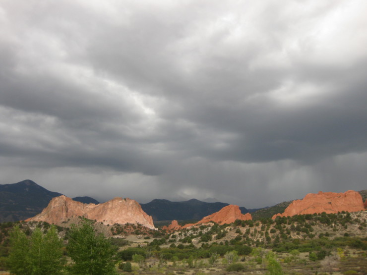 Gateway Rocks from Visitor and Nature Center - Garden of the Gods, Colorado