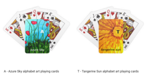 Azure and Tangerine playing cards