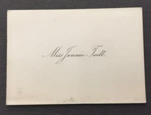 The visiting card of Miss Jennie Todt