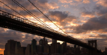 Sunset Brooklyn Bridge Poetryat Work Day