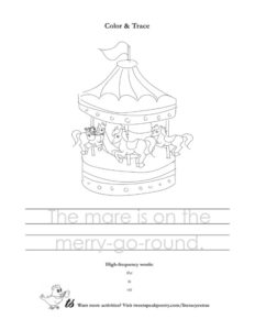 Coloring Page Mare is on the Merry-Go-Round 1