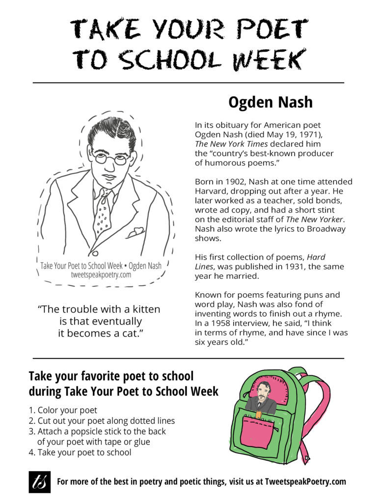 Take Your Poet to School Ogden Nash Printable Preview