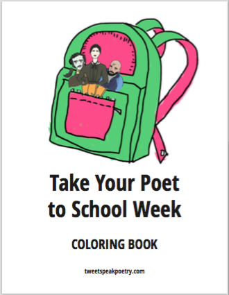 Take Your Poet to School Week Coloring Book Cover