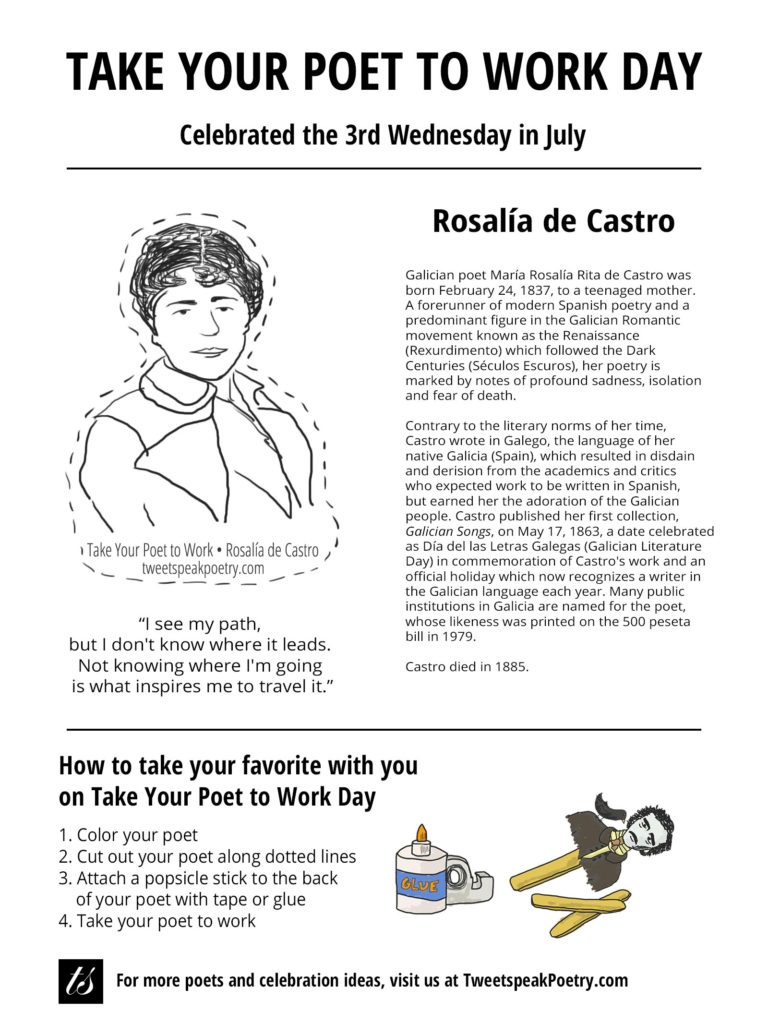 Take Your Poet to Work Printable Rosalia de Castro