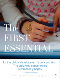 The First Essential Maria Montessori Free Poster