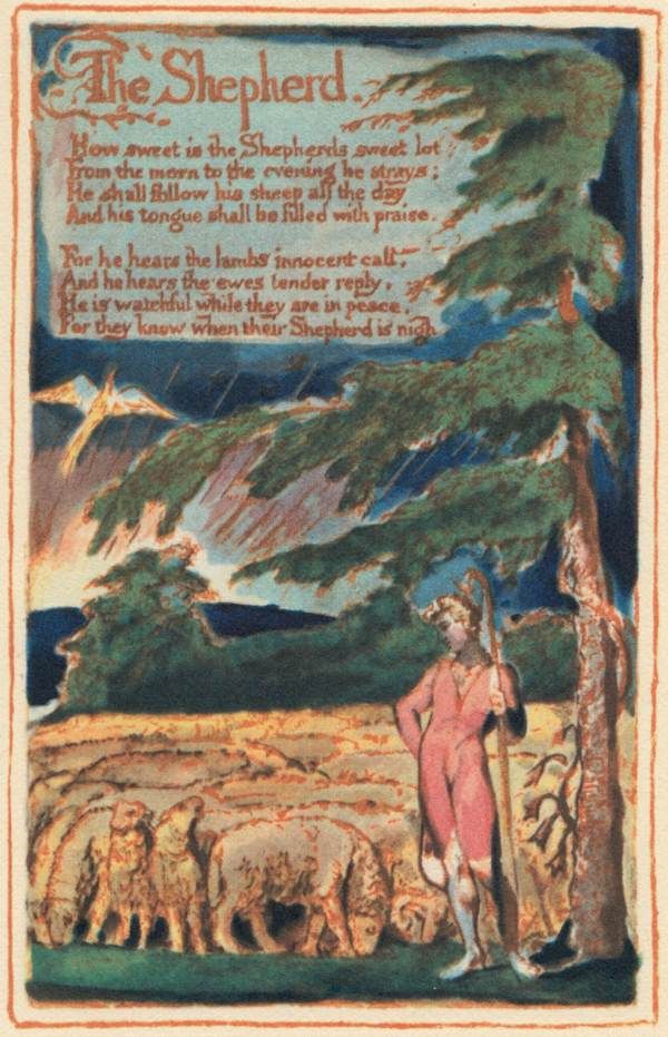 The Shepherd by William Blake illustration