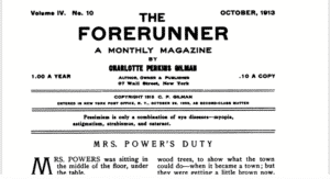 The Forerunner Original 1913 October Issue Published by Charlotte Perkins Gilman