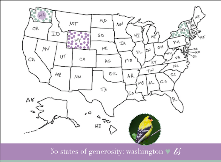 Washington State Colored on US Map