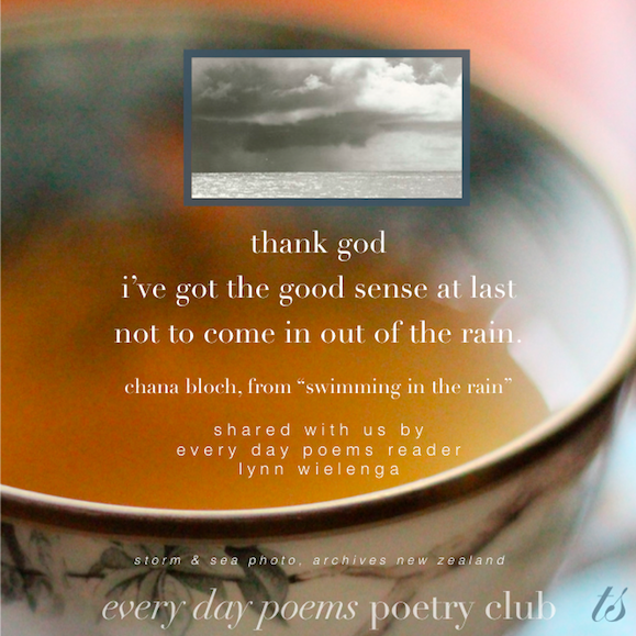 Swimming in the Rain poem quote Chana Block