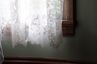 Old Victorian Inn lace curtain