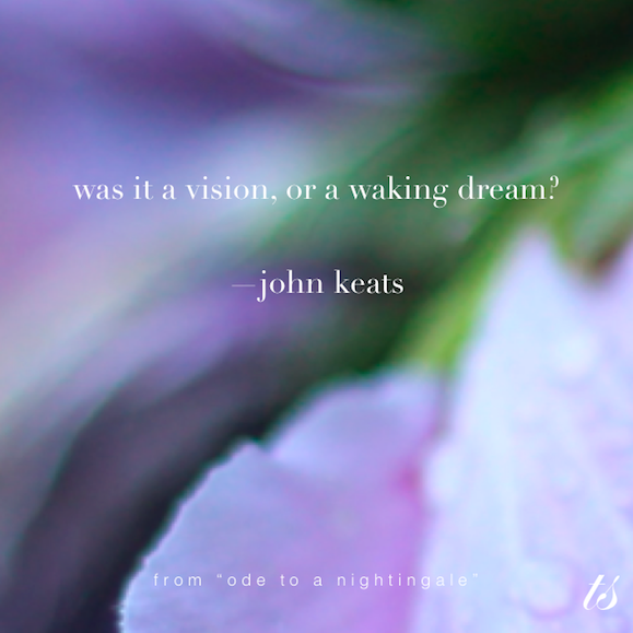 was it a vision or a waking dream? John Keats poem Ode to a Nightingale quote