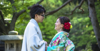 Japanese couple celebrating Kanazawa