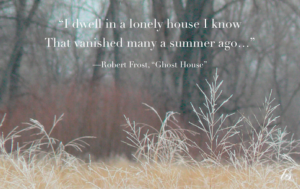 I dwell in a lonely house I know-Ghost House Robert Frost poem