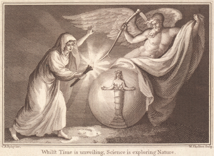 illustration of science and exploration to go with poem to science by edgar allan poe