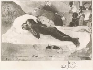 figure lying on the bed while spirits watch