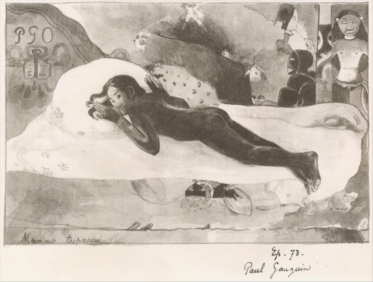 figure lying on the bed while spirits watch to illustrate spirits of the dead edgar allan poe