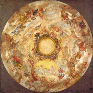 ceiling painting showing figured in heaven