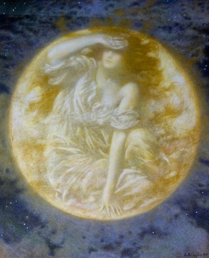 woman in the glowing moon