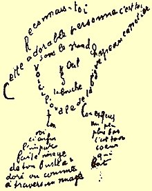Calligramme french form poem