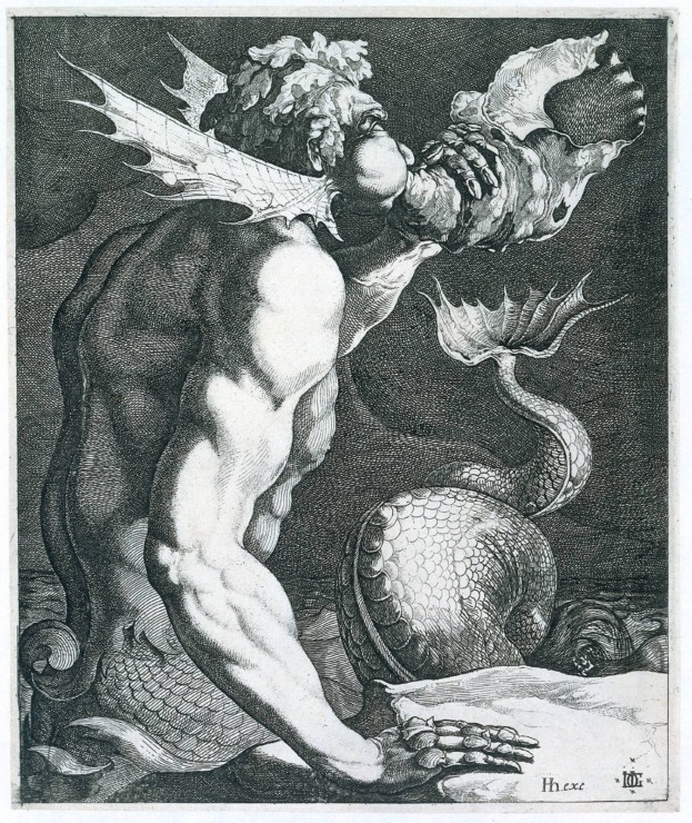 Triton blowing the conch shell