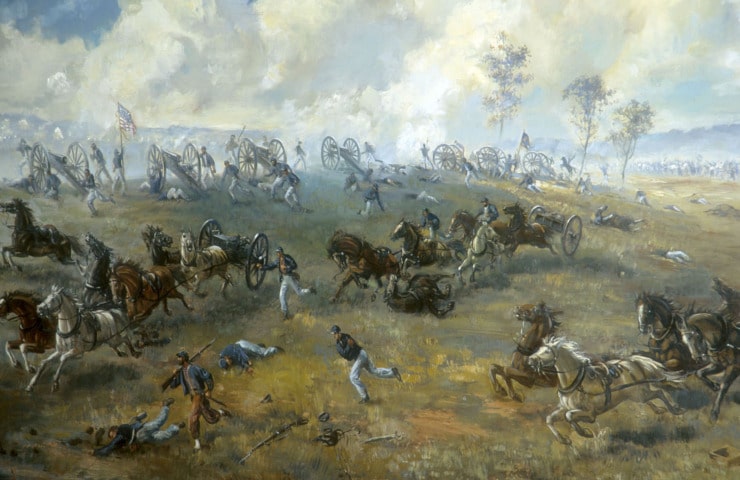 civil war battle scene